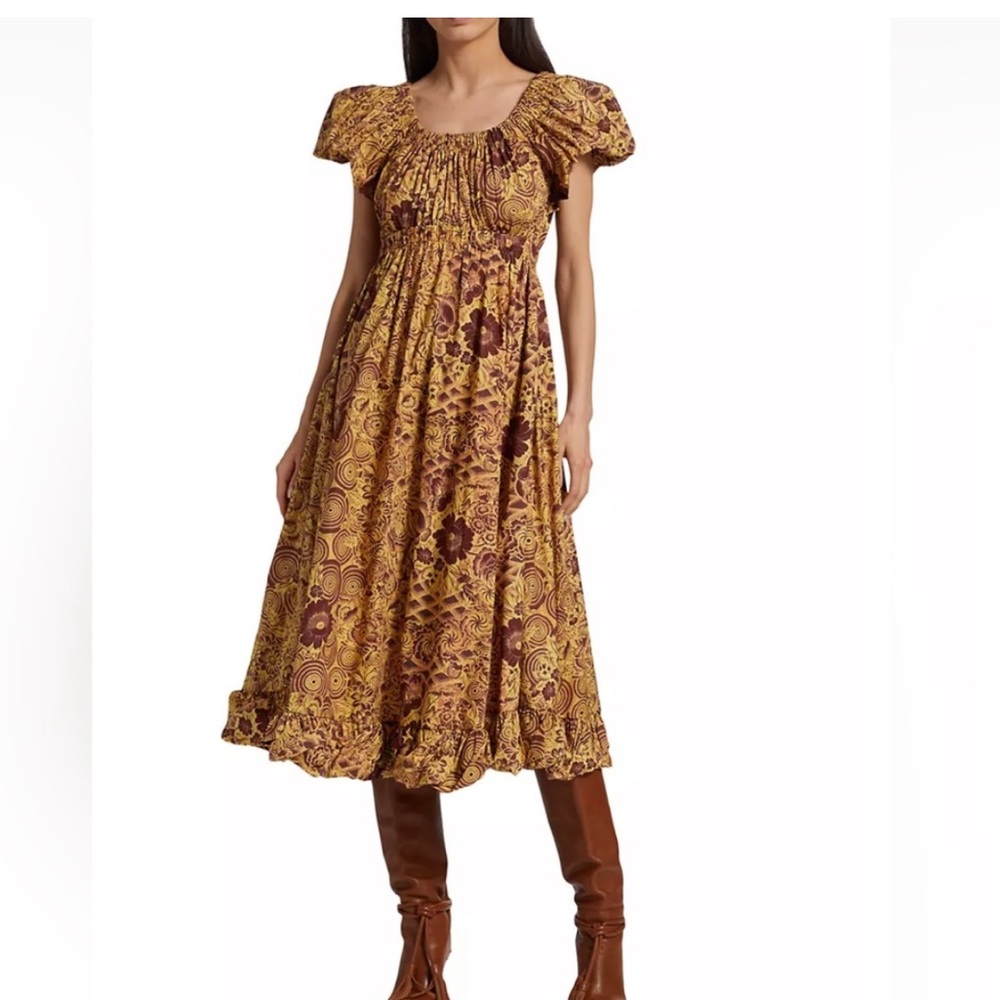 NEW NWT ULLA JOHNSON Nanette Scoopneck Midi-Dress size 2
